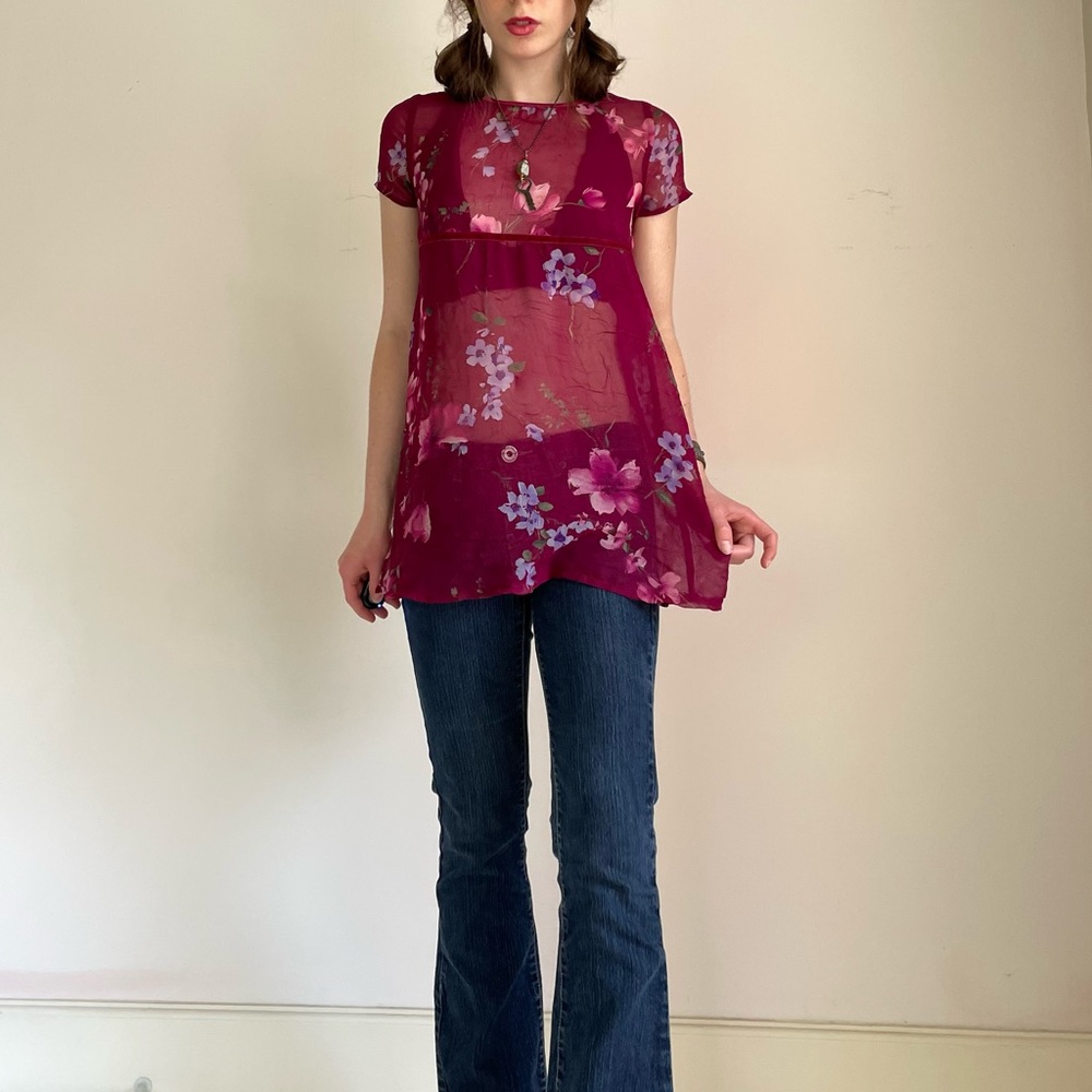 Vintage sheer tunic/ mini dress